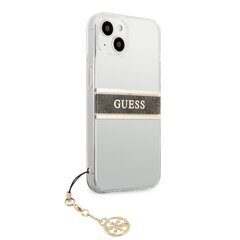 GUHCP13MKB4GBR Guess PU/TPU 4G Brown Stripe Case for iPhone 13 Transparent hind ja info | Telefoni kaaned, ümbrised | kaup24.ee