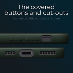 Ümbris Moozy Lifestyle iPhone 13 Pro Max - Silikoonümbris mattviimistlusega ja pehme mikrokiudvoodriga, tumeroheline hind ja info | Telefoni kaaned, ümbrised | kaup24.ee