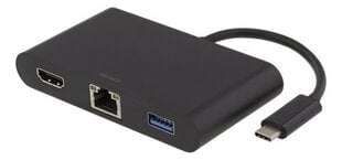 Адаптер Deltaco USBC-1267, USB-C/HDMI/RJ-45/USB-A цена и информация | Адаптеры и USB-hub | kaup24.ee