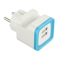 Зарядное устройство USB Electraline 570073, 2xUSB, 2,4 А цена и информация | Зарядные устройства для телефонов | kaup24.ee