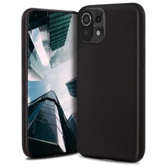 Чехол Moozy Lifestyle для Xiaomi Mi 11 Lite, Xiaomi Mi 11 Lite 5G - Силиконовый чехол с матовым покрытием и подкладкой из мягкой микрофибры, Черный цена и информация | Чехлы для телефонов | kaup24.ee