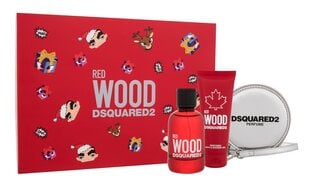 Komplekt naistele Dsquared2 Red Wood: tualettvesi EDT, 100 ml + dušigeel, 100 ml + rahakott hind ja info | Naiste parfüümid | kaup24.ee