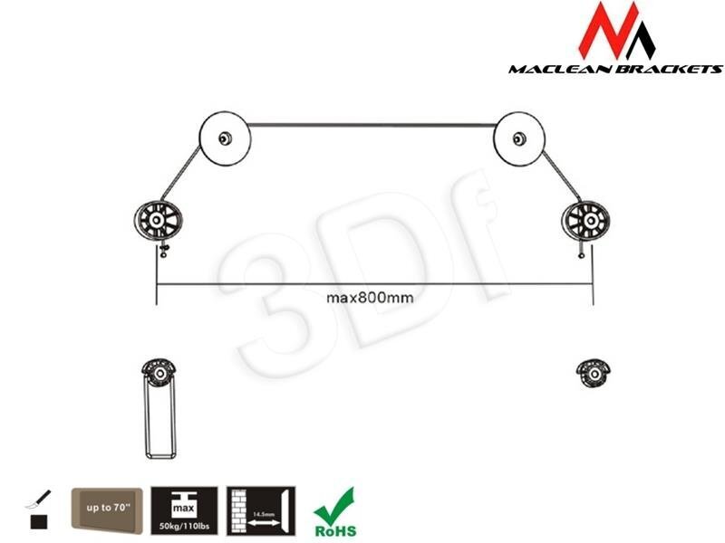 TV hoidja Maclean TV LED 32-55" MC-557 max vesa 800 50kg hind ja info | Teleri seinakinnitused ja hoidjad | kaup24.ee