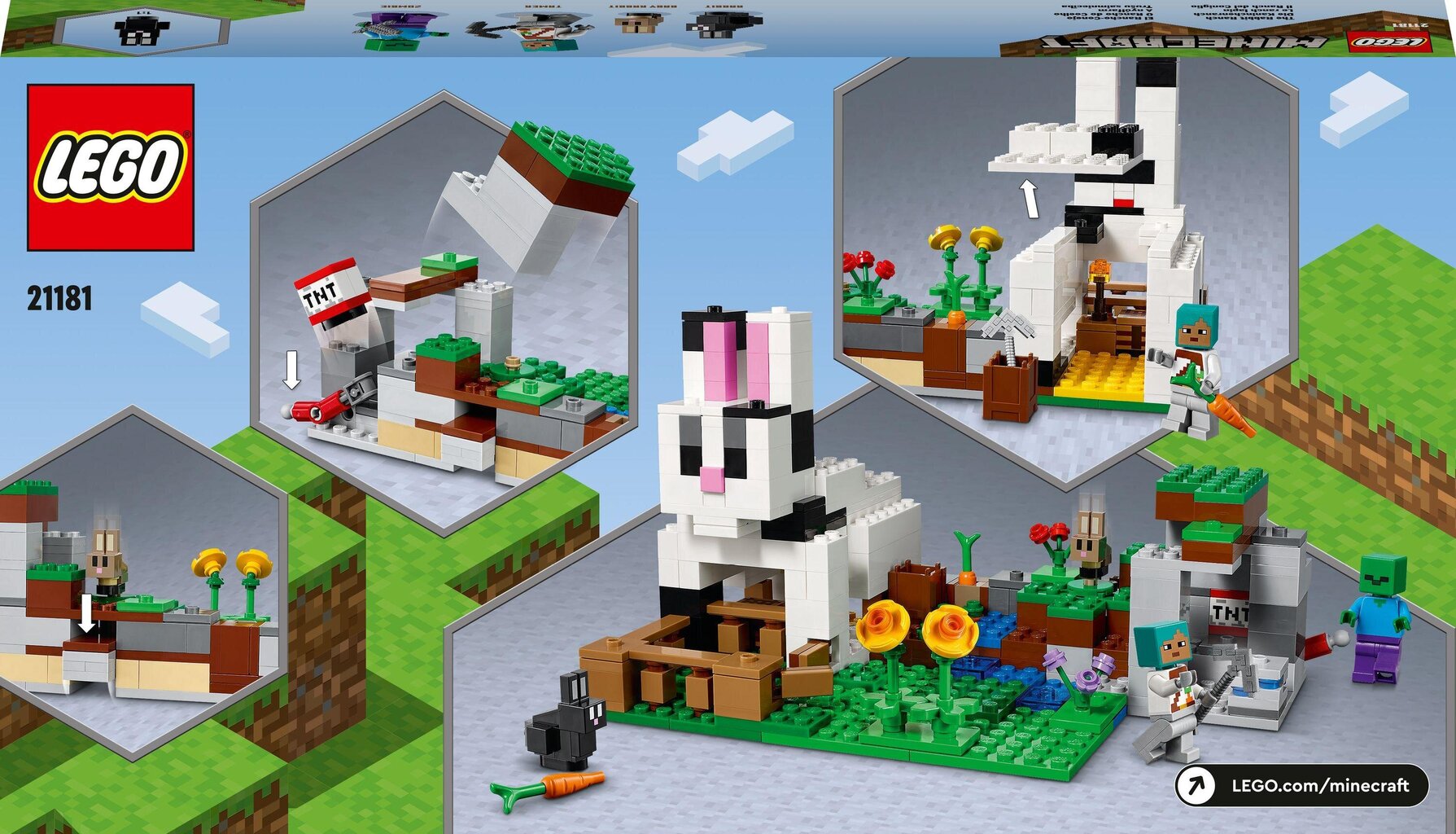 21181 LEGO® Minecraft Küülikufarm цена и информация | Klotsid ja konstruktorid | kaup24.ee