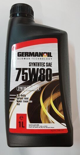 Sünteetiline käigukastiõli Germanoil Synth Tec 75W80, 1 L цена и информация | Eriotstarbelised määrdeõlid ja -vedelikud | kaup24.ee