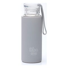 Бутылка для воды Irisana BBO4 Mini, боросиликатное стекло, 330 мл, серая цена и информация | Фляги для воды | kaup24.ee