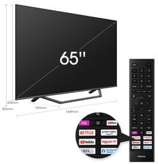 Hisense 65" 4K UHD QLED TV 65A7GQ цена и информация | Телевизоры | kaup24.ee