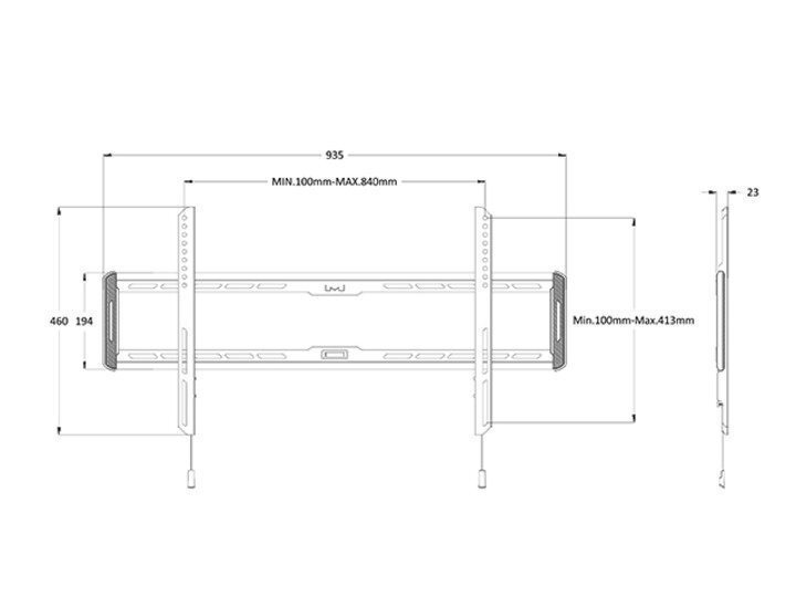 Seinakinnitus Multibracket 32-65 FIXED, MAX 60KG, VESA MAX 800X400 hind ja info | Teleri seinakinnitused ja hoidjad | kaup24.ee