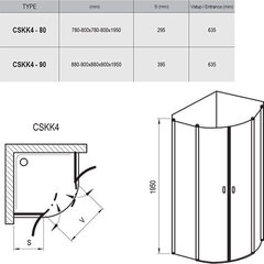 Dušikabiin Chrome CSKK4 hind ja info | Dušikabiinid | kaup24.ee