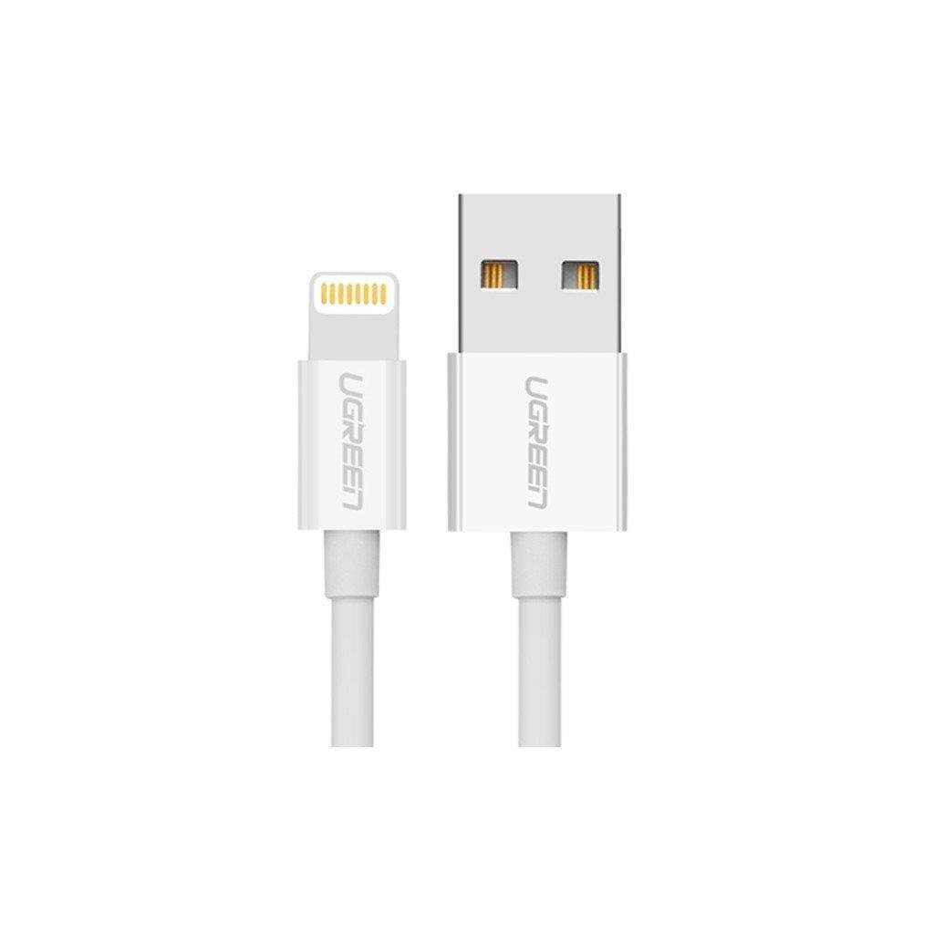 Ugreen USB – Lightning MFI kaabel 1m 2,4A valge (20728) hind ja info | Mobiiltelefonide kaablid | kaup24.ee