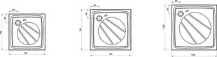 Dušialus Perseus Pro, Ravak, Suurus: 80x80 цена и информация | Стойки для душа | kaup24.ee