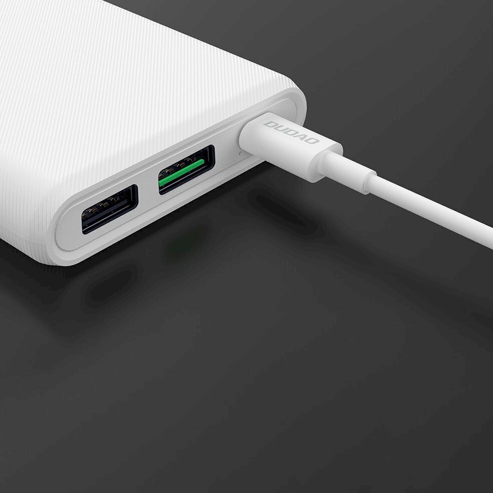 Dudao power bank 10000mAh 18W Quick Charge Power Delivery 2x USB / 1x USB Type C white (K12PQ_W) цена и информация | Akupangad | kaup24.ee