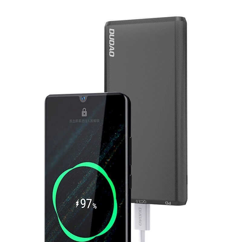 Dudao power bank 10000mAh 18W Quick Charge Power Delivery 2x USB / 1x USB Type C white (K12PQ_W) цена и информация | Akupangad | kaup24.ee