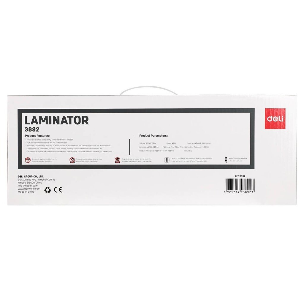 Laminaator A3 Deli E3892-EU hind ja info | Printerid | kaup24.ee