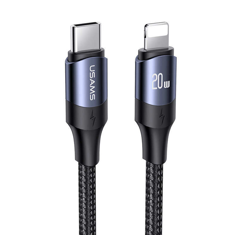USAMS U71 USB-C Lightning PD 2m, must цена и информация | Mobiiltelefonide kaablid | kaup24.ee