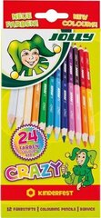 Värvilised kuusnurksed pliiatsid Supersticks Crazy, Jolly hind ja info | Kunstitarbed, voolimise tarvikud | kaup24.ee