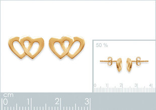 750° kullaga kaetud kõrvarõngad, 1cm, toodetud Prantsusmaal цена и информация | Серьги | kaup24.ee