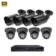 Valvekaamra 8MP Bullet/Dome VAI2385HKB/2085HKW + Hikvision NVR 7608 komplekt hind ja info | Valvekaamerad | kaup24.ee