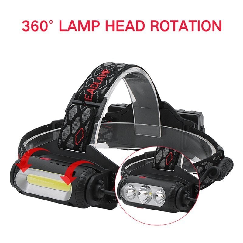 LED pealamp OEM YHX-1302, 360 ° topeltpea, pöörlev цена и информация | Taskulambid, prožektorid | kaup24.ee