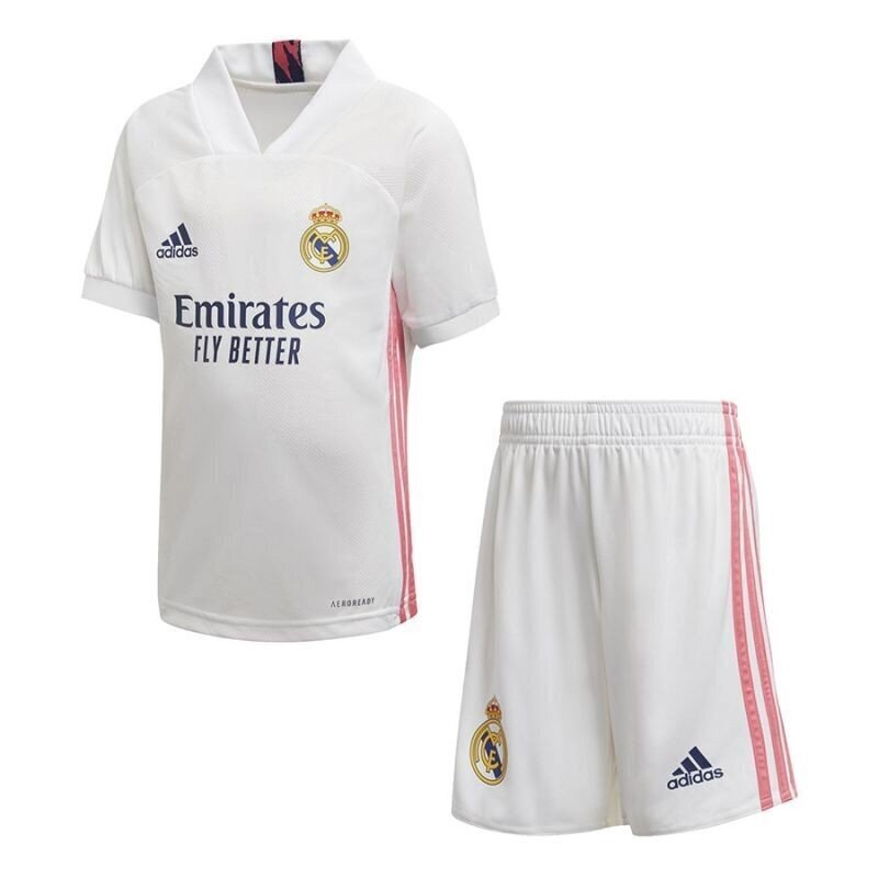 Poiste spordikostüüm Adidas Real Madrid Home Jr FQ7487, valge hind ja info | Poiste särgid | kaup24.ee