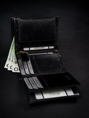 Кожаный мужской кошелек Rovicky, черный цена и информация | Мужские кошельки | kaup24.ee