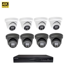 Valvekaamra 8MP Bullet/Dome VAI2385HKB/2085HKW + Hikvision NVR 7608 komplekt hind ja info | Valvekaamerad | kaup24.ee