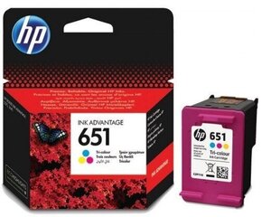 Струйный картридж HP 651 (C2P11AE), три цвета цена и информация | Картриджи для струйных принтеров | kaup24.ee