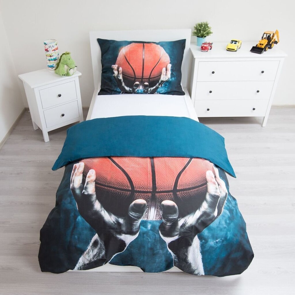 Voodipesukomplekt Basketball 140 x 200 cm + padjapüür 70 x 90 cm цена и информация | Beebide ja laste voodipesu | kaup24.ee