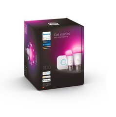 Philips Hue White and Color ambiance stardikomplekt 2x E27 1100lm A60 + sild цена и информация | Лампочки | kaup24.ee