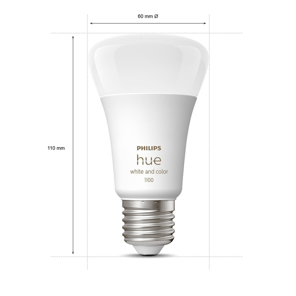 Philips Hue White and Color ambiance stardikomplekt 2x E27 1100lm A60 + sild цена и информация | Lambipirnid, lambid | kaup24.ee