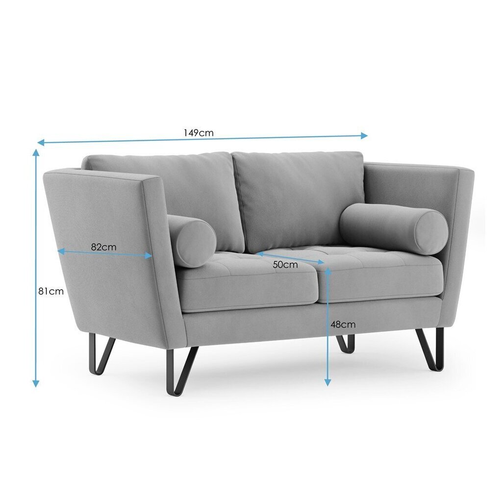 Kahekohaline diivan Homede Deltin, hall hind ja info | Diivanid ja diivanvoodid | kaup24.ee
