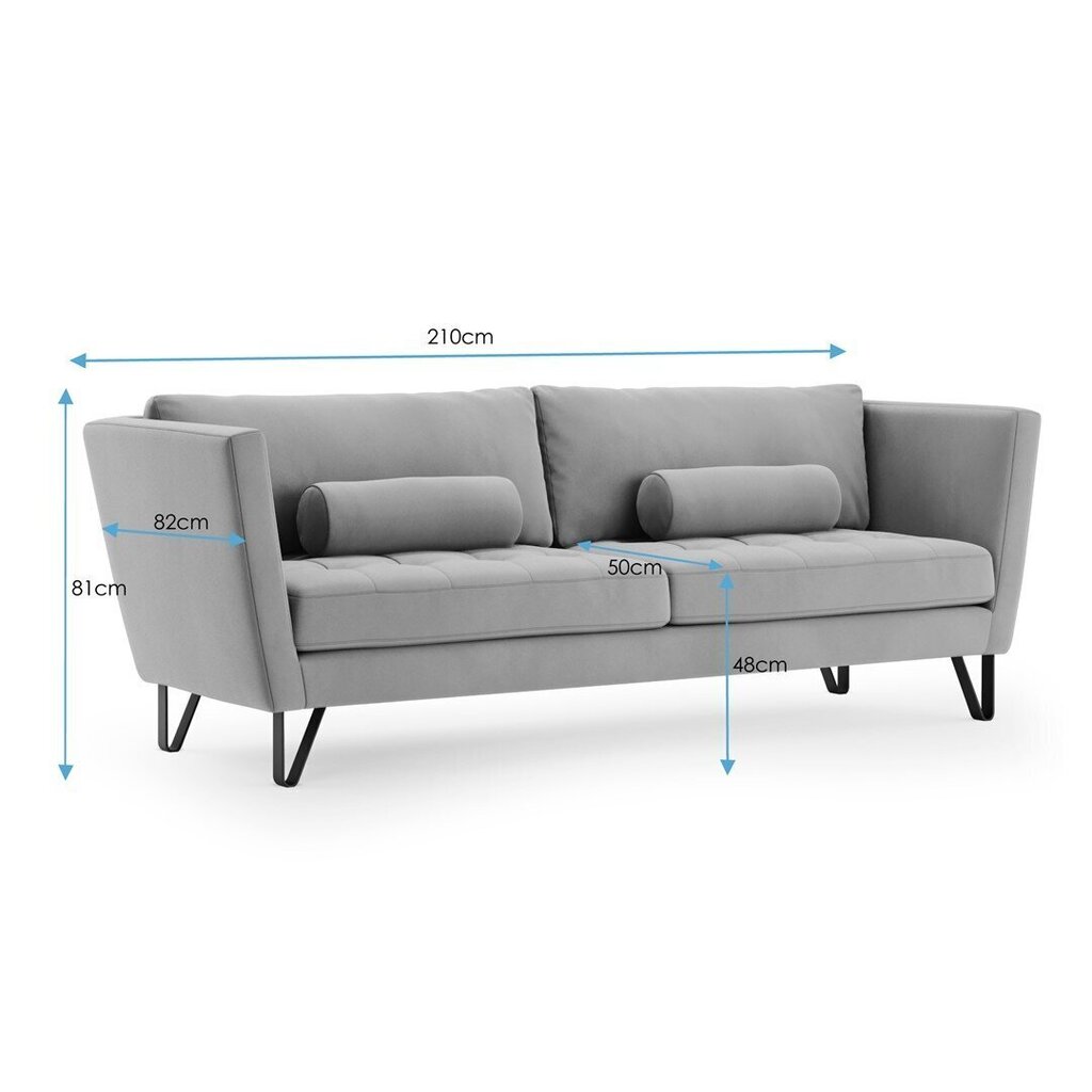 Kolmekohaline diivan Homede Deltin, kollane hind ja info | Diivanid ja diivanvoodid | kaup24.ee