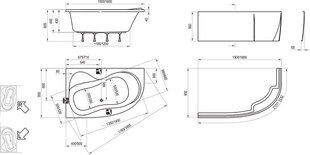 Vann Ravak Rosa 95, 150x95 цена и информация | Ванночки | kaup24.ee