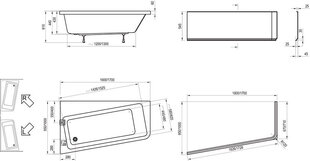 Vann Ravak, 160x95 цена и информация | Ванночки | kaup24.ee