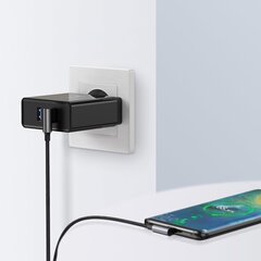 Угловой кабель Ugreen USB - USB Type C Quick Charge 3.0 QC3.0 3 A, 1.5 м, серый (US176 60783) цена и информация | Кабели для телефонов | kaup24.ee