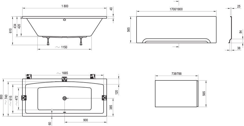 Vann Ravak, 180x80 hind ja info | Vannid | kaup24.ee