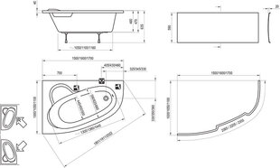 Vann Ravak, 150x100 hind ja info | Vannid | kaup24.ee