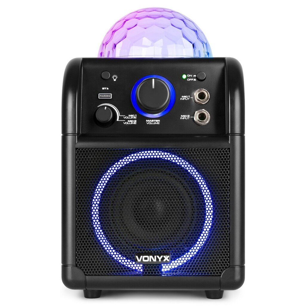 Karaokekõlar Vonyx SBS55B BT LED kuuliga, must hind ja info | Kõlarid | kaup24.ee