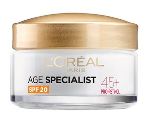 Kortsudevastane pinguldav kreem L'Oreal Paris Age Specialist 45+ SPF20, 50 ml цена и информация | Кремы для лица | kaup24.ee