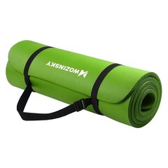 Gymnastic non slip mat for exercising 181 cm x 63 cm x 1 cm green (WNSP-GREE) цена и информация | Коврики для йоги, фитнеса | kaup24.ee