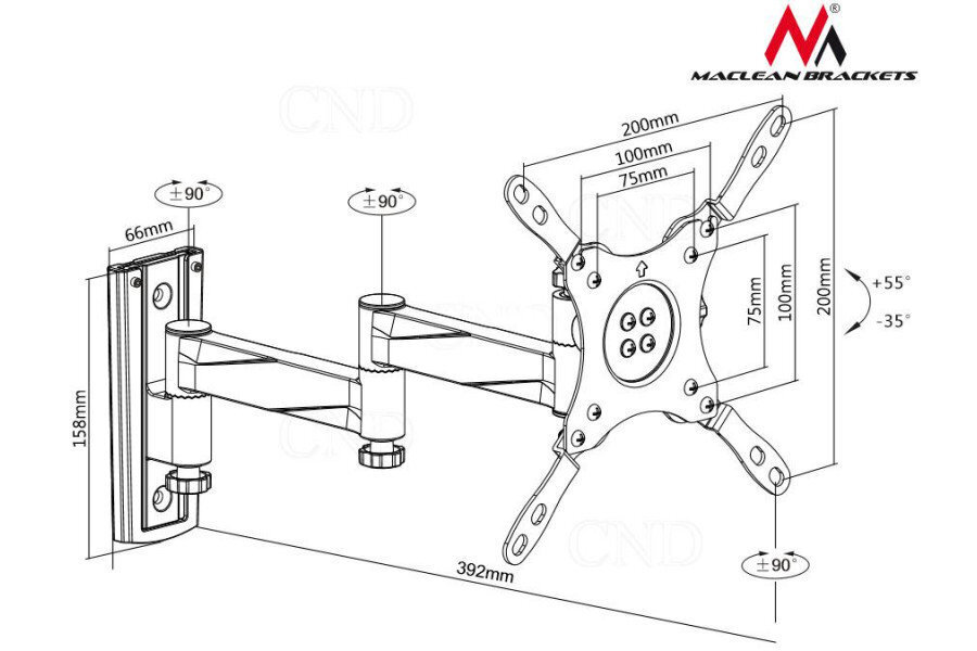 Maclean MC-675 13-42” hind ja info | Teleri seinakinnitused ja hoidjad | kaup24.ee