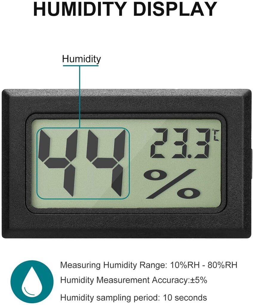 2in1 digitaalne termomeeter ja hügromeeter hind ja info | Ilmajaamad, termomeetrid | kaup24.ee