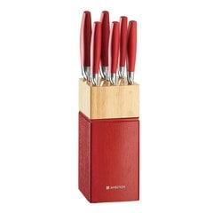 Ambition набор ножей Ombre, 7 частей, красный цена и информация | Подставка для ножей Tescoma Woody, 21 см | kaup24.ee