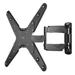 <p>HAMA FULLMOTION TV Wall Bracket 3 stars XL 142 cм (56) 2 arms black</p>

<p><strong style="padding-right: 7px;">Производитель:</strong>HAMA</p>

<p><strong style="padding-right: 7px;">CABLE MANAGER:</strong>Yes</p>

<p><strong style="padding-right: 7px;">COLOUR:</strong>Black</p>

<p><strong style="padding-right: 7px;">DRILLING TEMPLATE:</strong>No</p>

<p><strong style="padding-right: 7px;">EXTERNAL DIMENSION (HEIGHT):</strong>45 см</p>

<p><strong style="padding-right: 7px;">EXTERNAL DIMENSION (HEIGHT):</strong>45 см</p>

<p><strong style="padding-right: 7px;">EXTERNAL DIMENSION (WIDTH):</strong>45 см</p>

<p><strong style="padding-right: 7px;">EXTERNAL DIMENSION (WIDTH):</strong>45 см</p>

<p><strong style="padding-right: 7px;">HIGHLIGHTS:</strong>+10/-15° continuous tilt</p>

<p><strong style="padding-right: 7px;">HIGHLIGHTS:</strong>Supports all VESA standards up to 400 x 400</p>

<p><strong style="padding-right: 7px;">HIGHLIGHTS:</strong>Allows optimal positioning of the flat screen in every room</p>

<p><strong style="padding-right: 7px;">HIGHLIGHTS:</strong>Easy-Fix system for simple and fully adjustable orientation of your TV</p>

<p><strong style="padding-right: 7px;">HIGHLIGHTS:</strong>Swivel range on 3 hinges: 180°</p>

<p><strong style="padding-right: 7px;">HIGHLIGHTS:</strong>For the installation of flat screen TVs with a screen size from 81 to 142 cm (32" to 56")</p>

<p><strong style="padding-right: 7px;">HOLE SIZE TV ATTACHMENT:</strong>Up to M8</p>

<p><strong style="padding-right: 7px;">MADE OF:</strong>Steel Plate</p>

<p><strong style="padding-right: 7px;">MAXIMUM LOAD CAPACITY:</strong>35 kg</p>

<p><strong style="padding-right: 7px;">MAXIMUM LOAD CAPACITY:</strong>35 kg</p>

<p><strong style="padding-right: 7px;">MODEL:</strong>TV</p>

<p><strong style="padding-right: 7px;">MOUNTING PLATE (LENGTH):</strong>7.2 см</p>

<p><strong style="padding-right: 7px;">MOUNTING PLATE (LENGTH):</strong>7.2 см</p>

<p><strong style="padding-right: 7px;">MOUNTING PLATE (WIDTH):</strong>29,2 см</p>

<p><strong style="padding-right: 7px;">MOUNTING PLATE (WIDTH):</strong>29,2 см</p>

<p><strong style="padding-right: 7px;">NUMBER OF JOINTS:</strong>3</p>

<p><strong style="padding-right: 7px;">OUTSIDE DIMENSION DEPTH (FROM):</strong>5,8 см</p>

<p><strong style="padding-right: 7px;">OUTSIDE DIMENSION DEPTH (FROM):</strong>5,8 см</p>

<p><strong style="padding-right: 7px;">OUTSIDE DIMENSION DEPTH (TO):</strong>52,1 см</p>

<p><strong style="padding-right: 7px;">OUTSIDE DIMENSION DEPTH (TO):</strong>52,1 см</p>

<p><strong style="padding-right: 7px;">PRODUCT DESCRIPTION:</strong>Hama FULLMOTION TV Wall Bracket, 3 star, XL, 142 см (56"), 2 arm, black</p>

<p><strong style="padding-right: 7px;">QUALITY:</strong>1 Star</p>

<p><strong style="padding-right: 7px;">RECOMMENDED SCREEN SIZE:</strong>81 - 142 cm (32" - 56")</p>

<p><strong style="padding-right: 7px;">RECOMMENDED SCREEN SIZE MAX.:</strong>142 cm (56")</p>

<p><strong style="padding-right: 7px;">RECOMMENDED SCREEN SIZE MIN.:</strong>81 cm (32")</p>

<p><strong style="padding-right: 7px;">ROTATION:</strong>6 °</p>

<p><strong style="padding-right: 7px;">SWIVEL RANGE:</strong>180 °</p>

<p><strong style="padding-right: 7px;">TILT +/-:</strong>10 / 15 °</p>

<p><strong style="padding-right: 7px;">VERSION:</strong>Fullmotion</p>

<p><strong style="padding-right: 7px;">VIBRATION DAMPER:</strong>No</p>

<p><strong style="padding-right: 7px;">WALL/ARM MOUNT:</strong>VESA 100 x 100</p>

<p><strong style="padding-right: 7px;">WALL/ARM MOUNT:</strong>VESA 75 x 75</p>

<p><strong style="padding-right: 7px;">WALL/ARM MOUNT:</strong>Vesa 300 x 300</p>

<p><strong style="padding-right: 7px;">WALL/ARM MOUNT:</strong>Vesa 400 x 400</p>

<p><strong style="padding-right: 7px;">WALL/ARM MOUNT:</strong>Vesa 200 x 100</p>

<p><strong style="padding-right: 7px;">WALL/ARM MOUNT:</strong>Vesa 200 x 200</p>

<p><strong style="padding-right: 7px;">WATER LEVEL:</strong>Yes</p>

<p><br />
Обращаем ваше внимание, что описание товара основано на информации, предоставленной производителем и / или поставщиком товара, поэтому оно может быть неполным, не исчерпывающим, в нем могут содержаться буквы или сокращения на иностранных языках.</p>
 цена и информация | Кронштейны и крепления для телевизоров | kaup24.ee