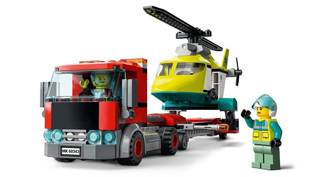 60343 LEGO® City Päästehelikopteri transporter цена и информация | Klotsid ja konstruktorid | kaup24.ee