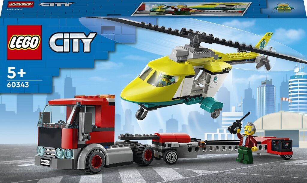 60343 LEGO® City Päästehelikopteri transporter hind ja info | Klotsid ja konstruktorid | kaup24.ee