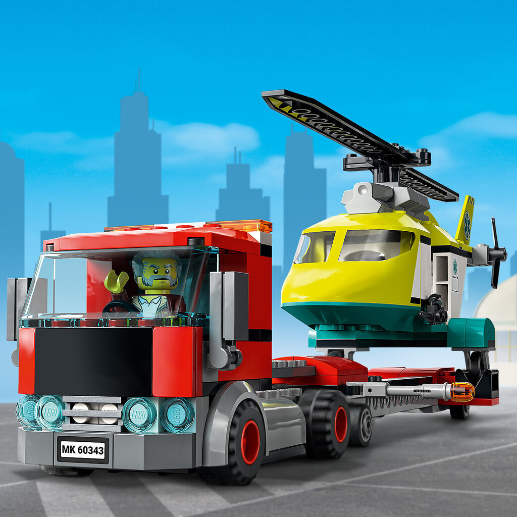 60343 LEGO® City Päästehelikopteri transporter hind ja info | Klotsid ja konstruktorid | kaup24.ee