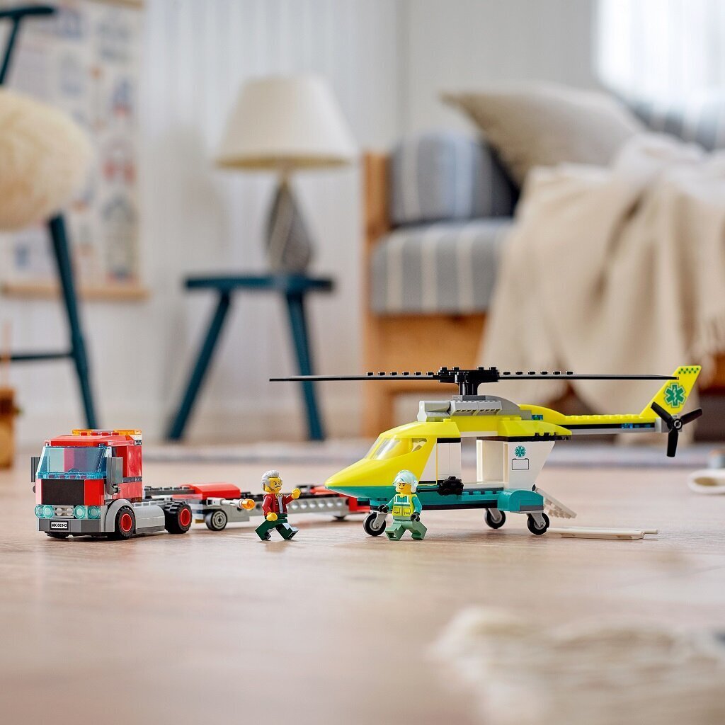 60343 LEGO® City Päästehelikopteri transporter цена и информация | Klotsid ja konstruktorid | kaup24.ee