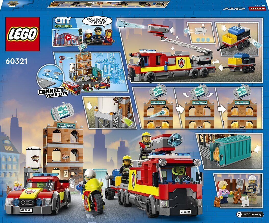 60321 LEGO® City Tuletõrjekomando цена и информация | Klotsid ja konstruktorid | kaup24.ee