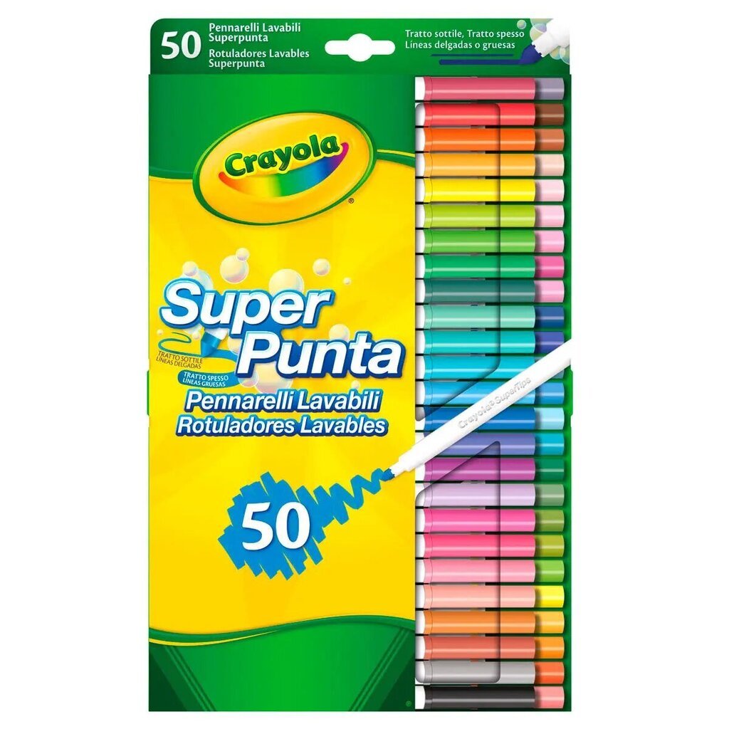 Crayola komplekt superotsaga pestavad markerid 50 tk цена и информация | Kunstitarbed, voolimise tarvikud | kaup24.ee